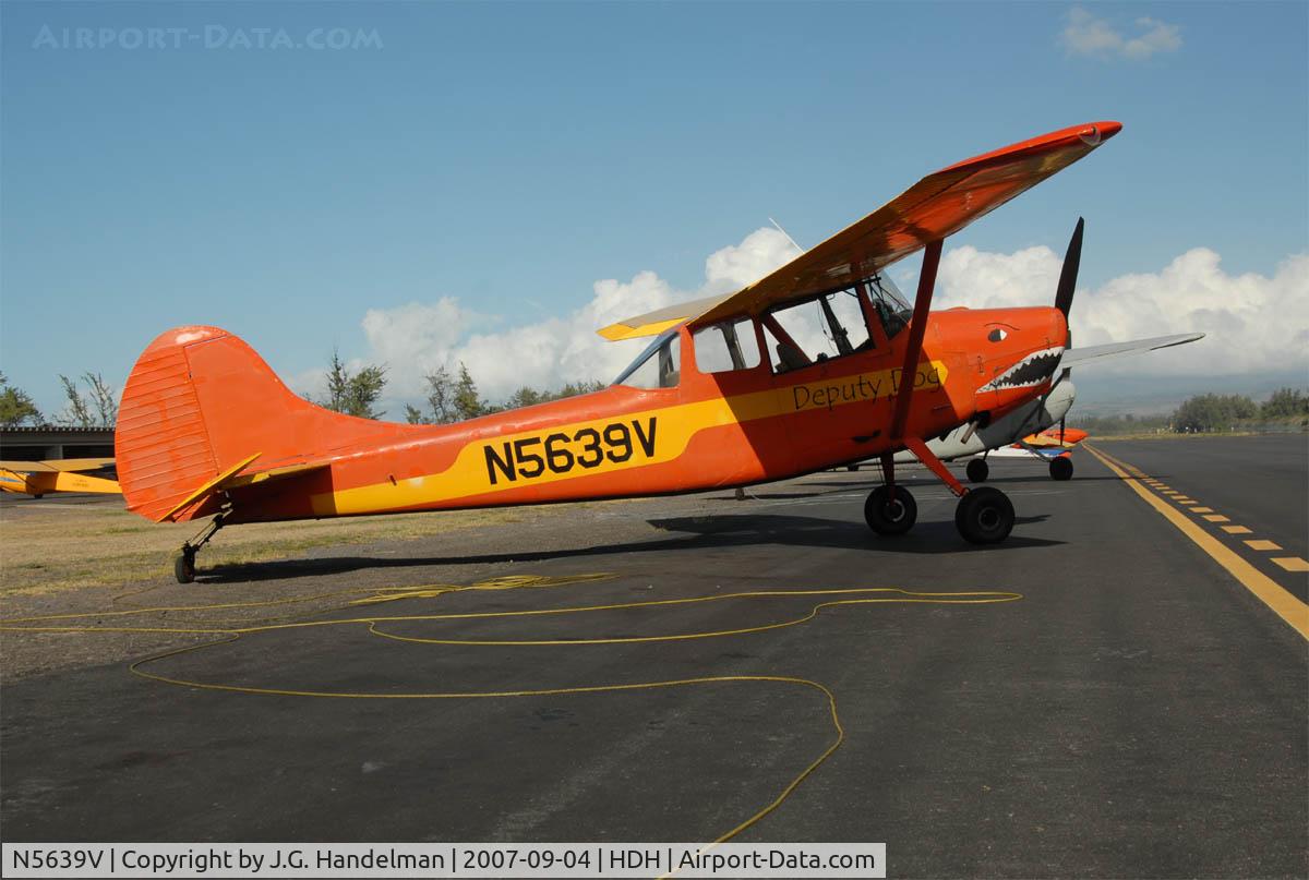 N5639V, 1956 Cessna 305C (0-1E) C/N 23618, at rest on ramp