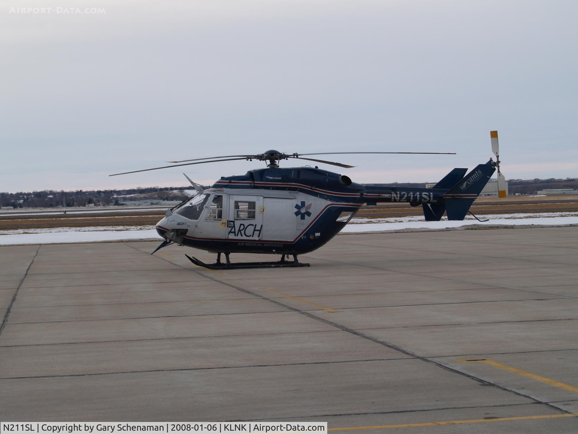 N211SL, 1989 Eurocopter-Kawasaki BK-117B-2 C/N 7201, On Lincoln Tarmac