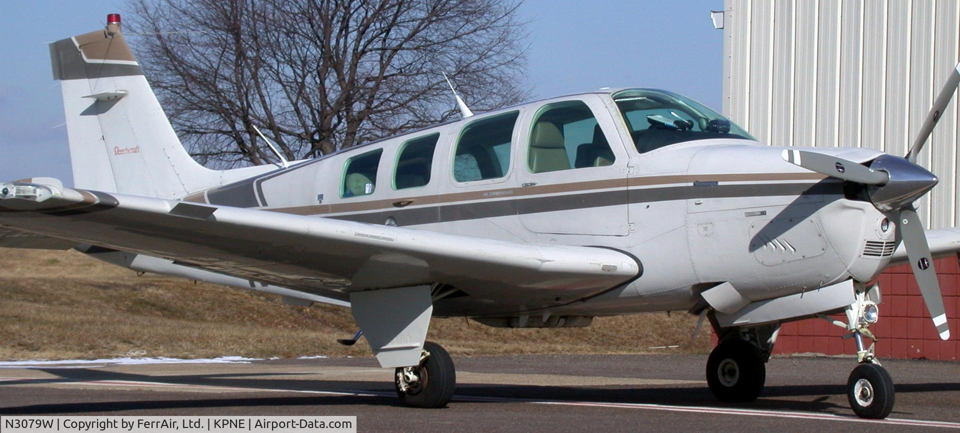 N3079W, 1987 Beech A36 Bonanza 36 C/N E-2388, N3079W parked at the Philadelphia Northeast Airport