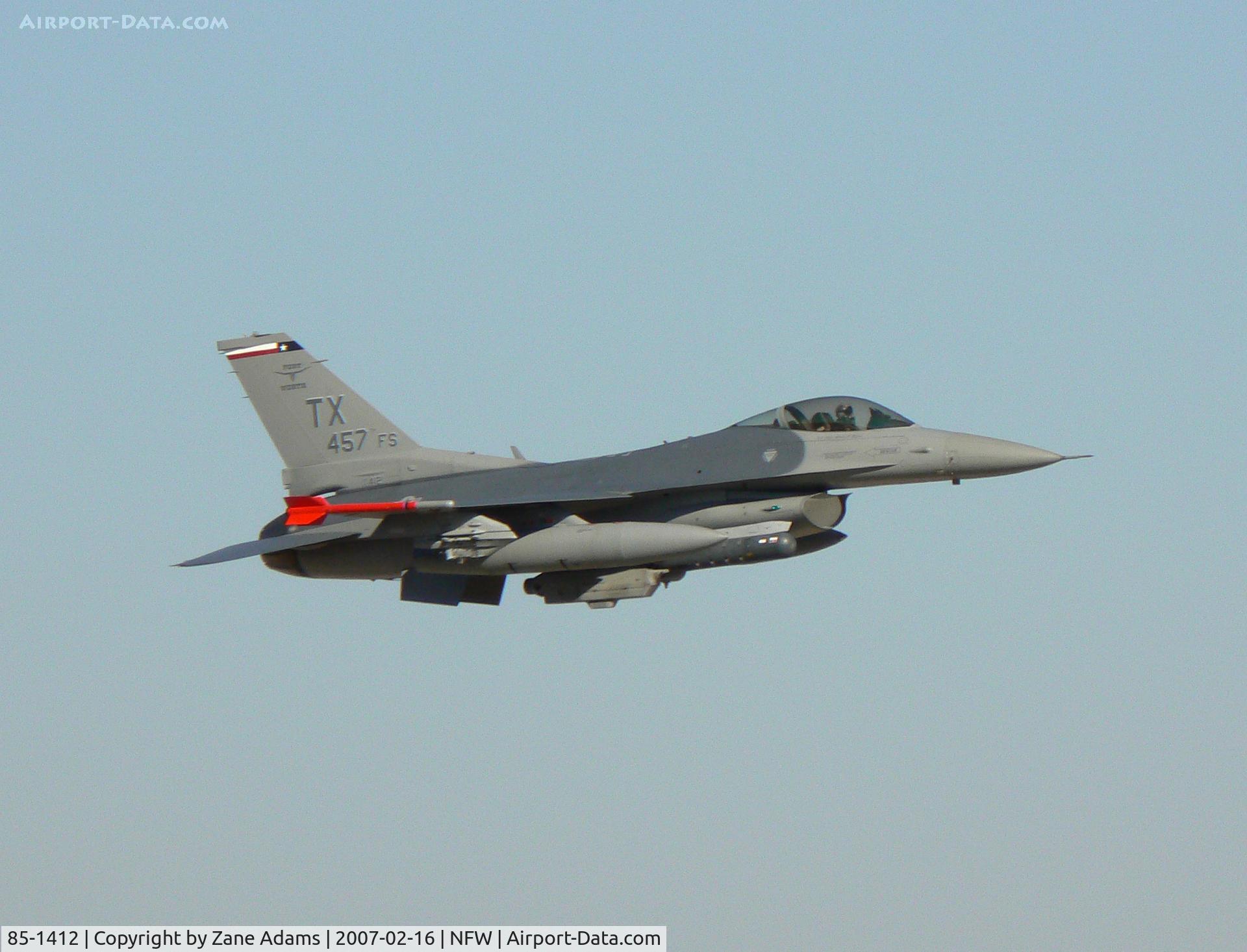 85-1412, 1985 General Dynamics F-16C Fighting Falcon C/N 5C-192, Takeoff from Carswell Field - 457th FS paint!