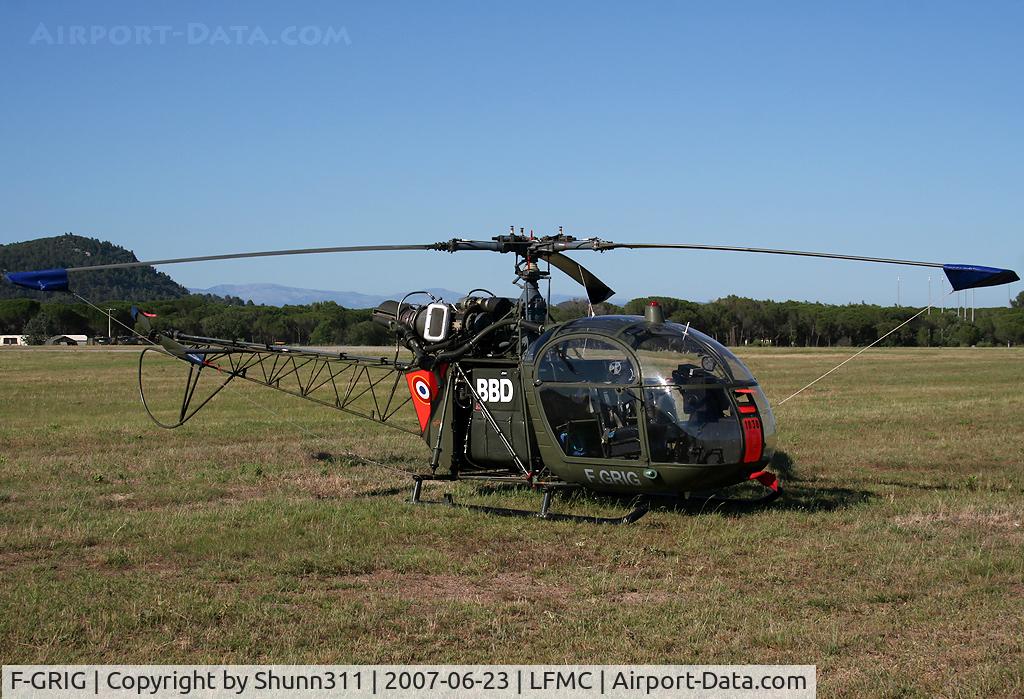 F-GRIG, Sud SE-313B Alouette II C/N 1038, Displayed during Le Luc Airshow 2007... Still in French Army c/s