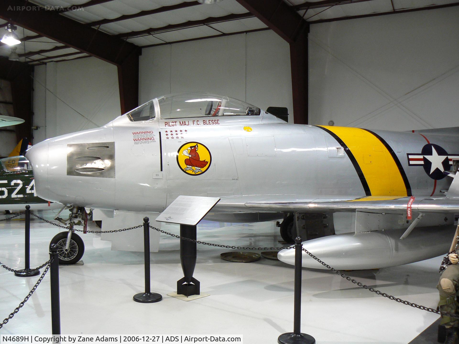 N4689H, 1954 Canadair CL-13 Sabre 5 C/N 1083, At Cavanaugh Flight Museum
