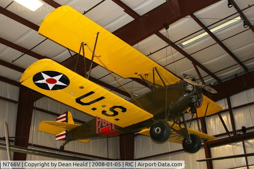 N766V, 1930 Fleet Model 1 C/N 347, 1930 Fleet Model #1 NC766V on display at the Virginia Aviation Museum in Richmond, VA. This aircraft was designed by Major Reuben Fleet, a US Army Aviator and guiding light at Consolidated Aircraft Corporation.