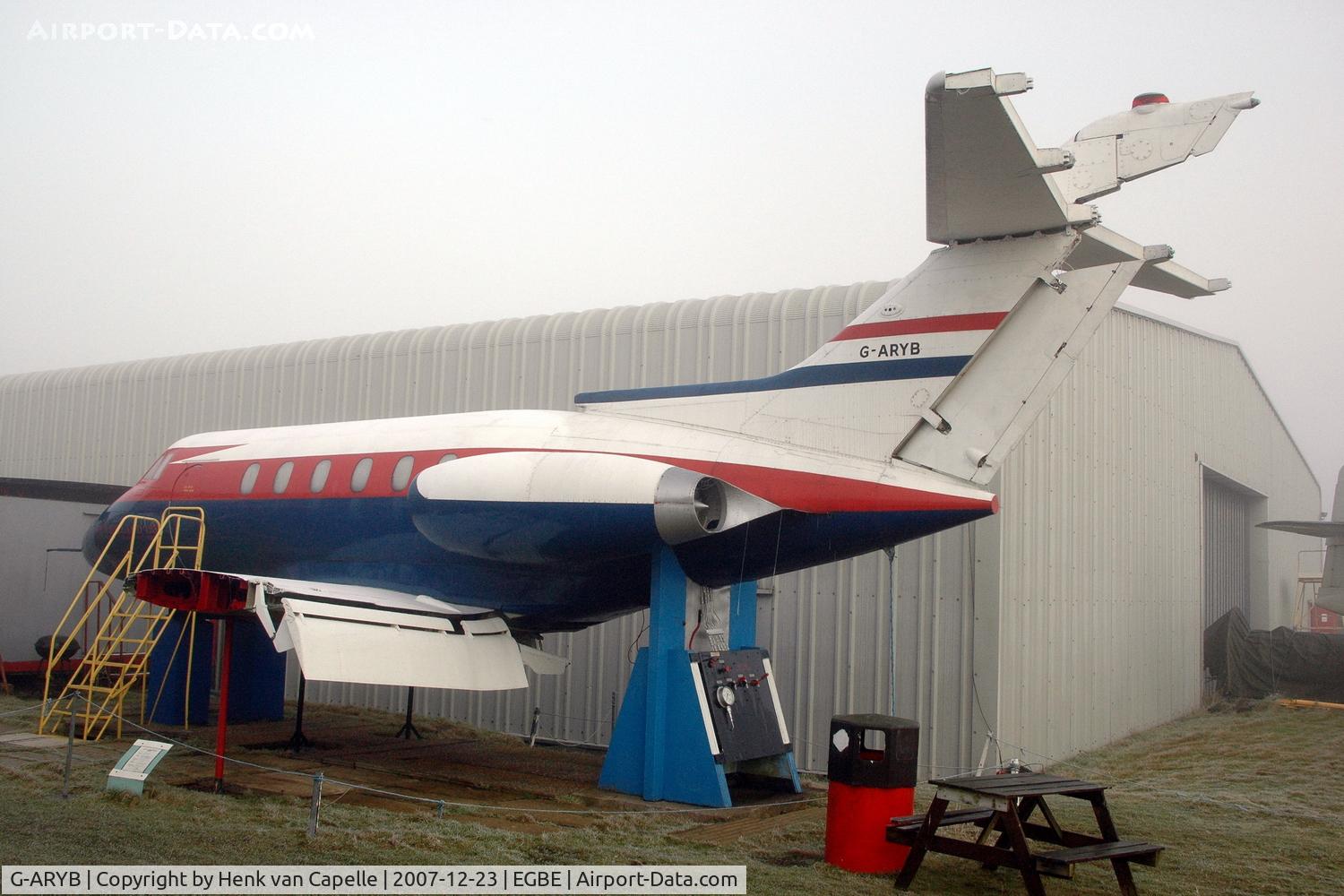 G-ARYB, 1963 De Havilland DH-125 Series 1/521 C/N 25002, Fuselage and wingpart of G-ARYB in the Midland Air Museum, Coventry, UK.