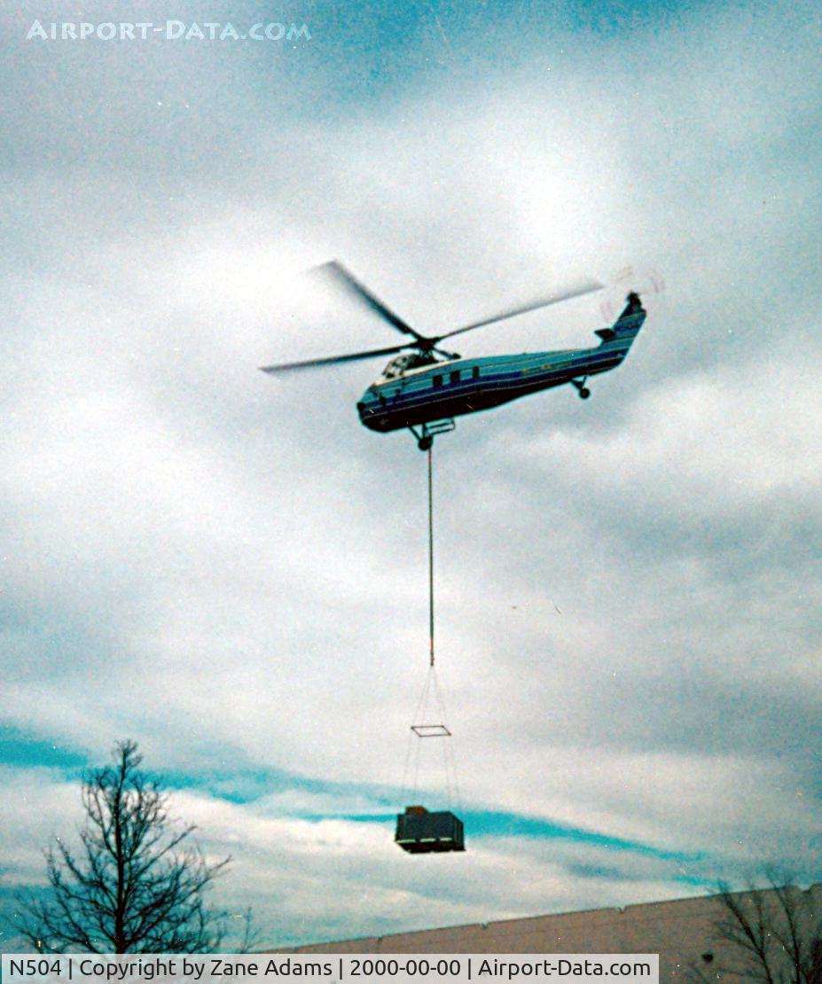 N504, 1957 Sikorsky S-58E C/N 57-1717, Working Helicopter - Lifting HVAC units onto a warehouse in north east Arlington, TX