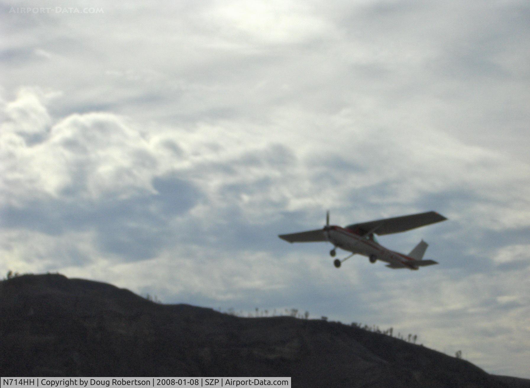 N714HH, 1977 Cessna 150M C/N 15079185, 1977 Cessna 150M, landing Rwy 04