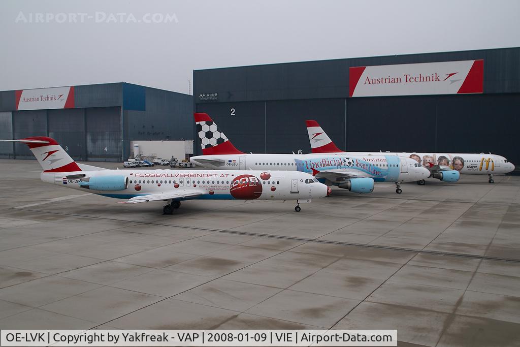 OE-LVK, 1992 Fokker 100 (F-28-0100) C/N 11397, Austrian Arrows Fokker 100 in Euro 2008 special colors