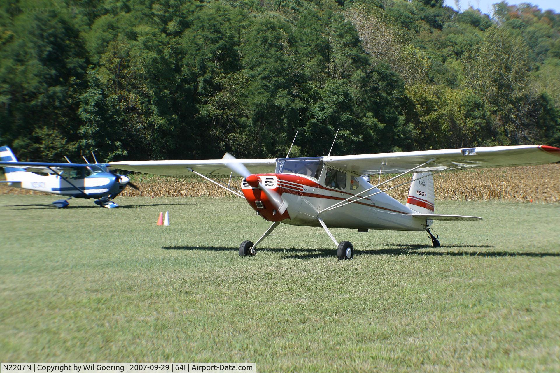 N2207N, 1947 Cessna 140 C/N 12443, Lee Bottom Fly-in 2007