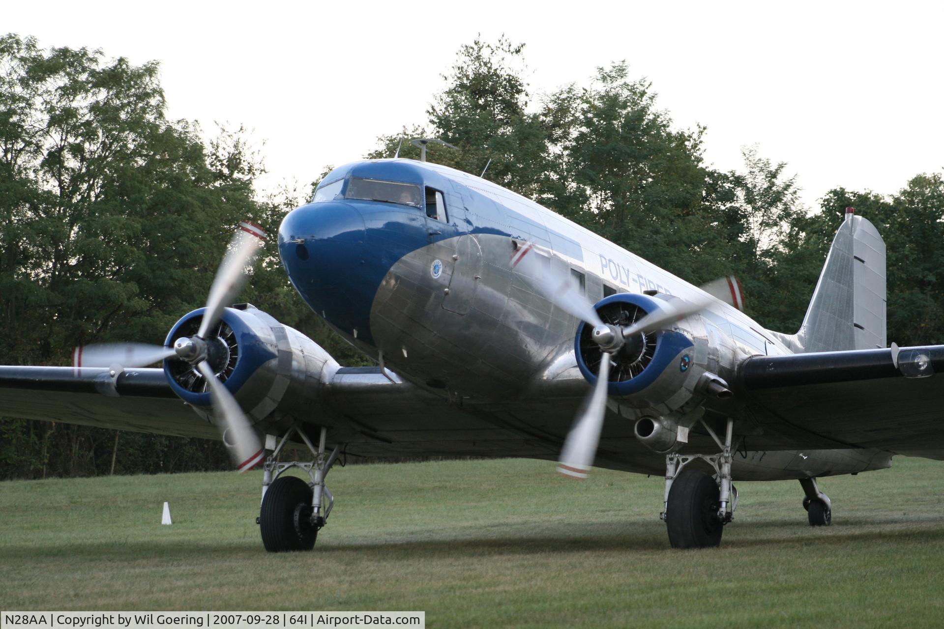 N28AA, 1940 Douglas DC-3A C/N 2239, Lee Bottom Fly-in 2007