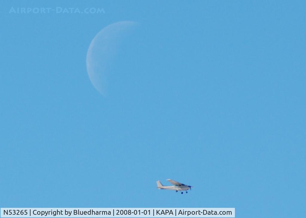 N53265, 1981 Cessna 172P C/N 17274714, Meeting with the moon. Touch and Go on 17R.