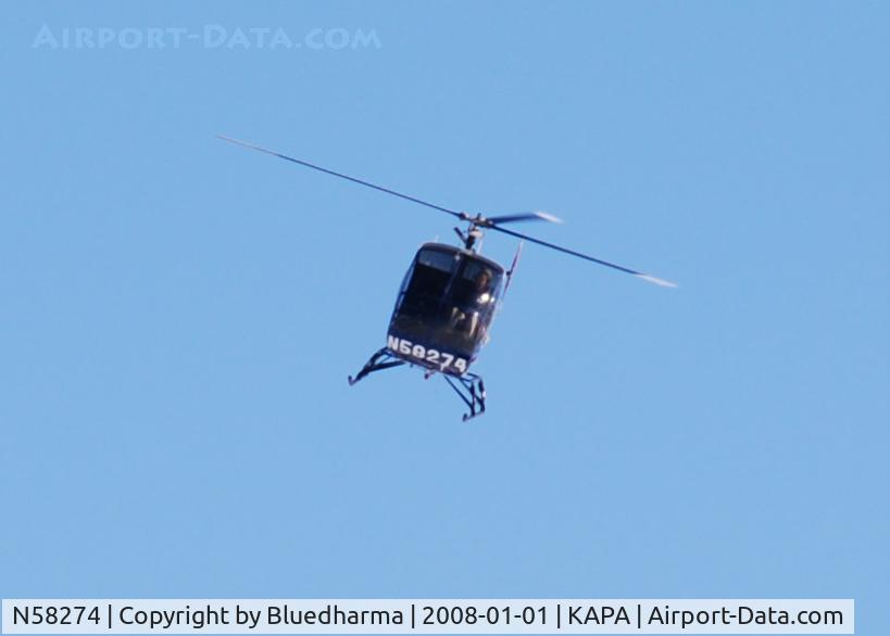 N58274, 1978 Hughes 269C C/N 1180719, On Landing approach.