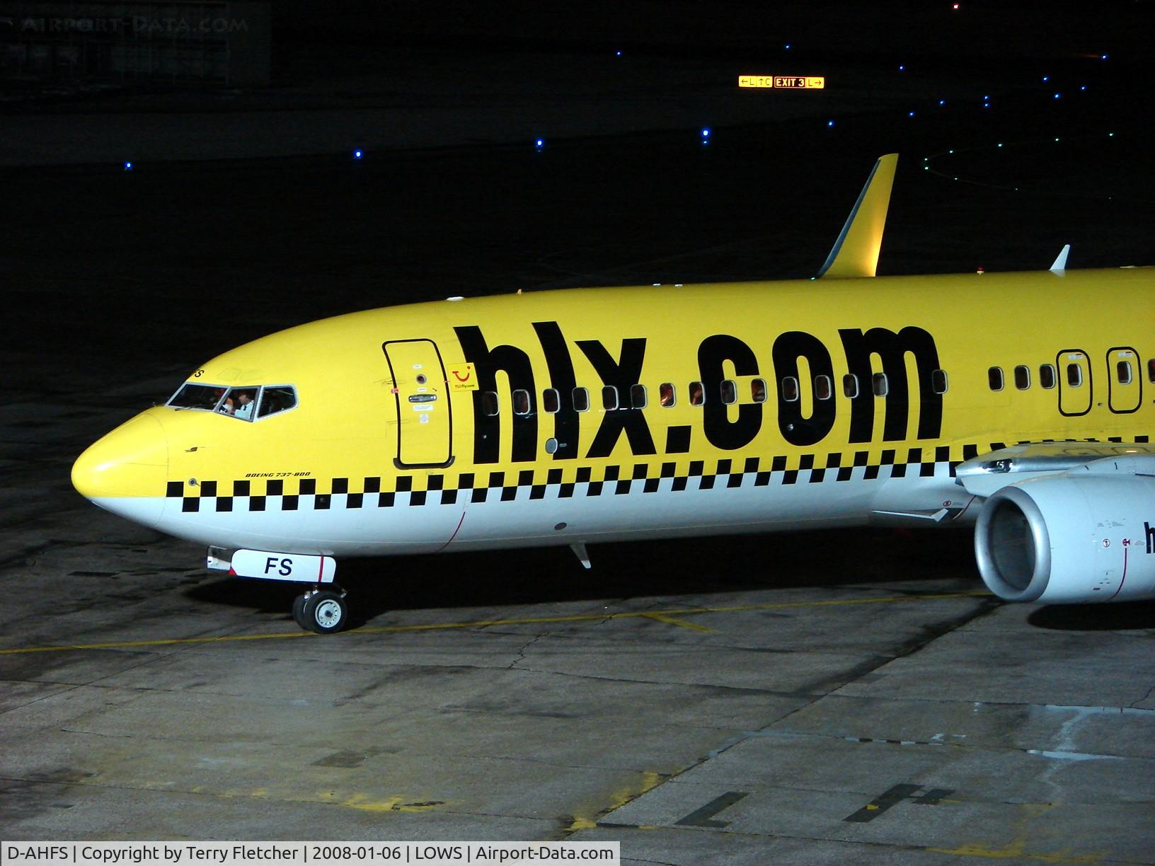 D-AHFS, 2000 Boeing 737-8K5 C/N 28623, HLX's B737 have a very distinctive colour scheme