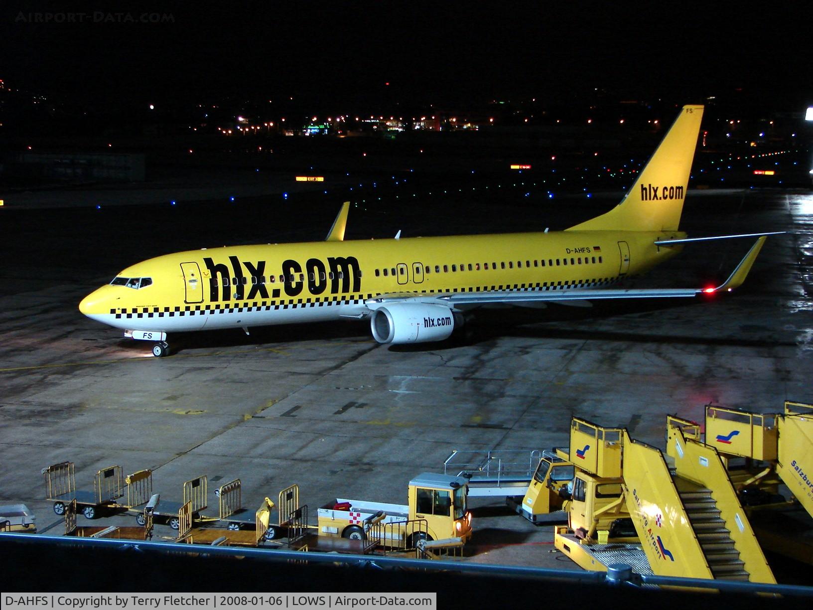D-AHFS, 2000 Boeing 737-8K5 C/N 28623, This colour scheme looks good , even at 10 o'clock at night !!