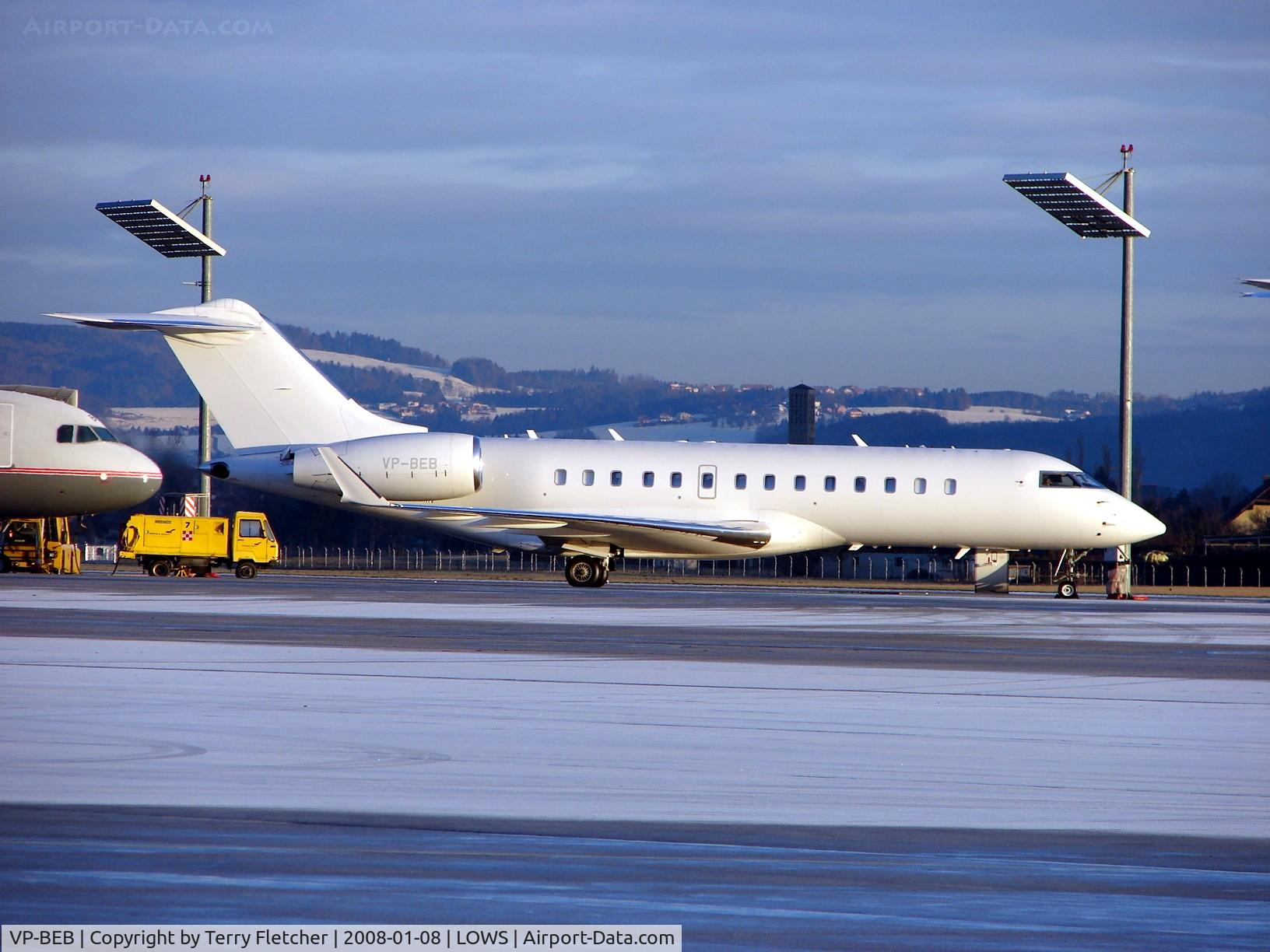 VP-BEB, 2002 Bombardier BD-700-1A10 Global Express C/N 9115, Global Express on a bright crisp Salzburg morning
