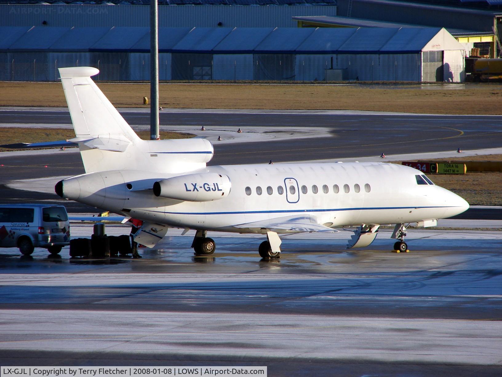 LX-GJL, Dassault Falcon 900C C/N 197, Falcon 900 in the early morning Salzburg sun