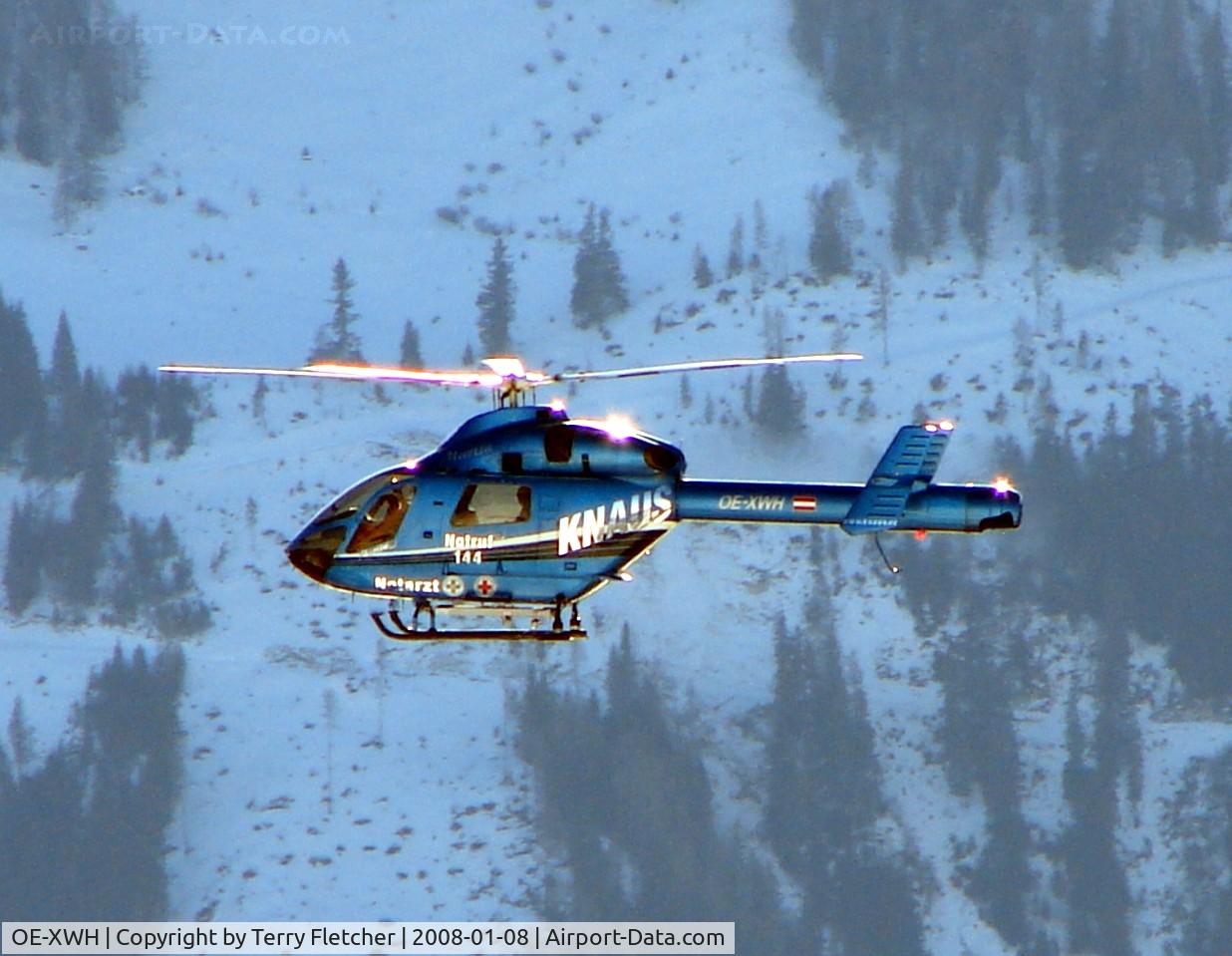 OE-XWH, 1996 McDonnell Douglas MD-900 Explorer C/N 900-00032, This photo was taken at 6000 feet from the mountain peak above Zell am Zee