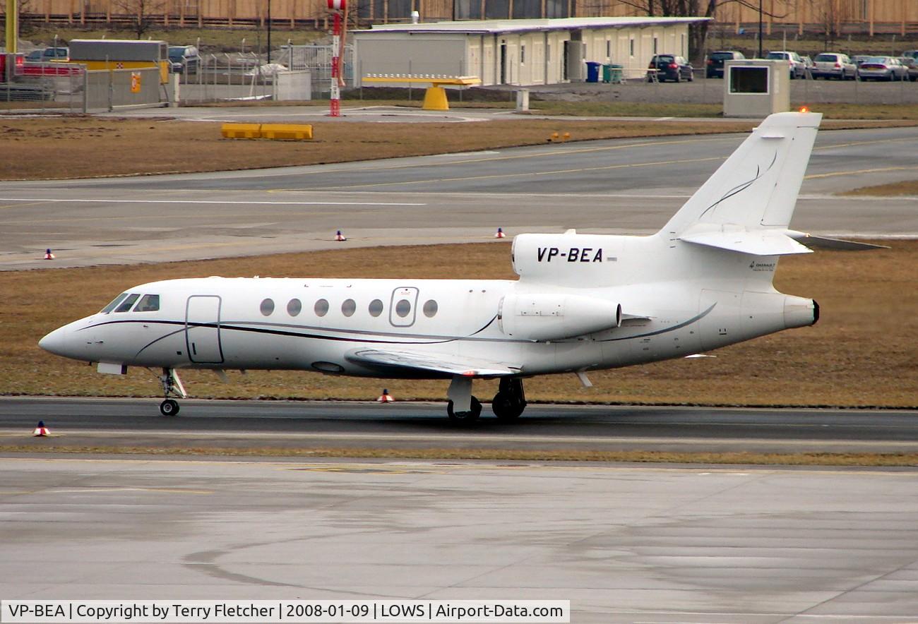 VP-BEA, 2000 Dassault Falcon 50EX C/N 286, Jet Aviation's anonymous looking Falcon 50EX arrives at Salzburg