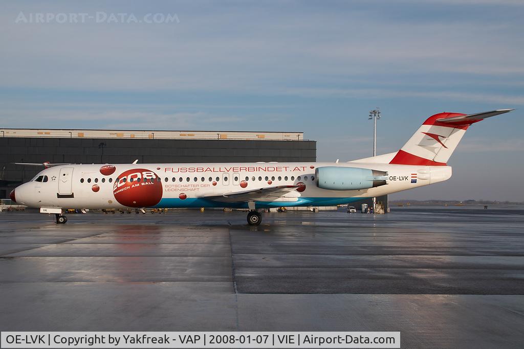 OE-LVK, 1992 Fokker 100 (F-28-0100) C/N 11397, Austrian Arrows Fokker 100 in Euro 2008 special colors