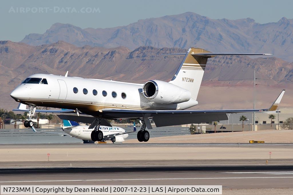 N723MM, 2007 Gulfstream Aerospace GIV-X (G350) C/N 4077, 350 Leasing Company I LLC 2007 Gulfstream G-IV-X (G350) N723MM from Metropolitan Oakland Int'l (KOAK) landing on RWY 25L.
