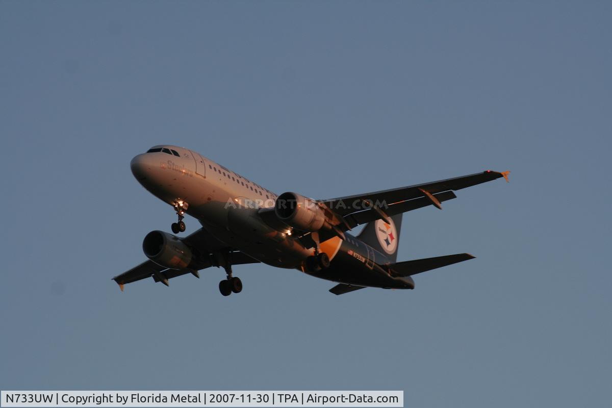 N733UW, 2000 Airbus A319-112 C/N 1205, Pittsburgh Steelers