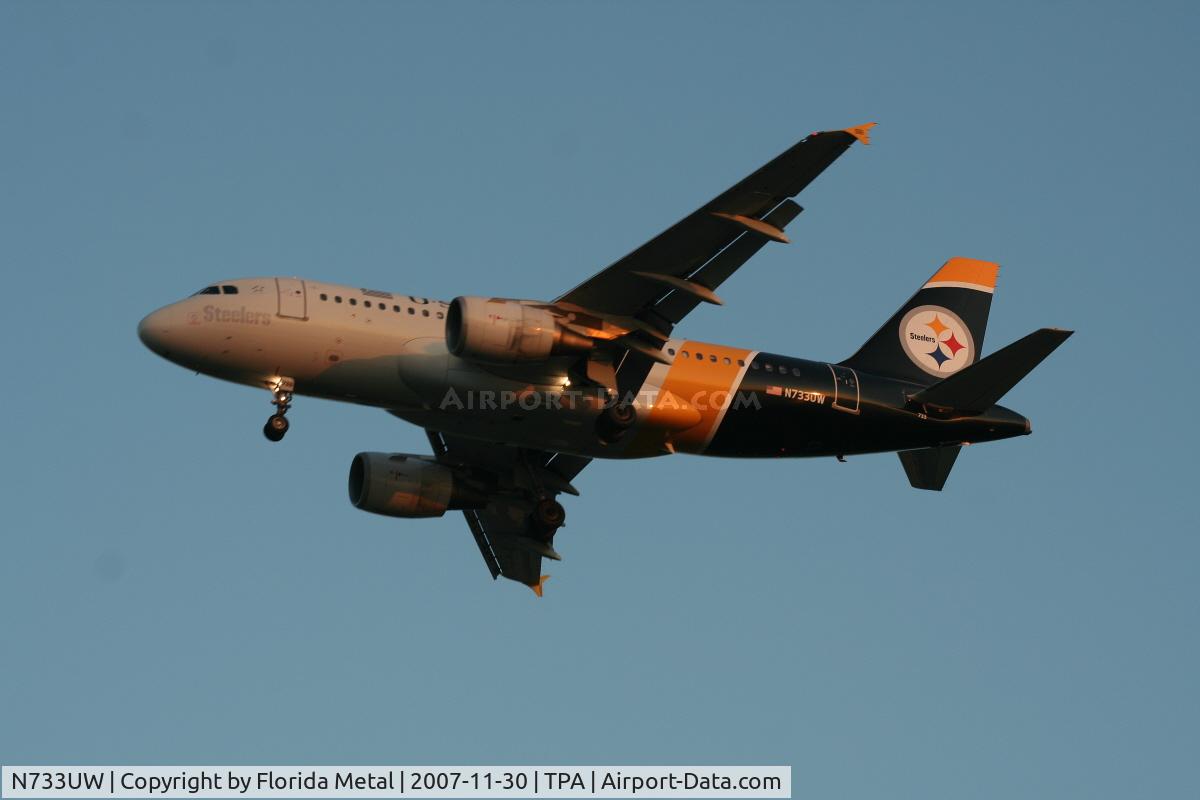 N733UW, 2000 Airbus A319-112 C/N 1205, Pittsburgh Steelers
