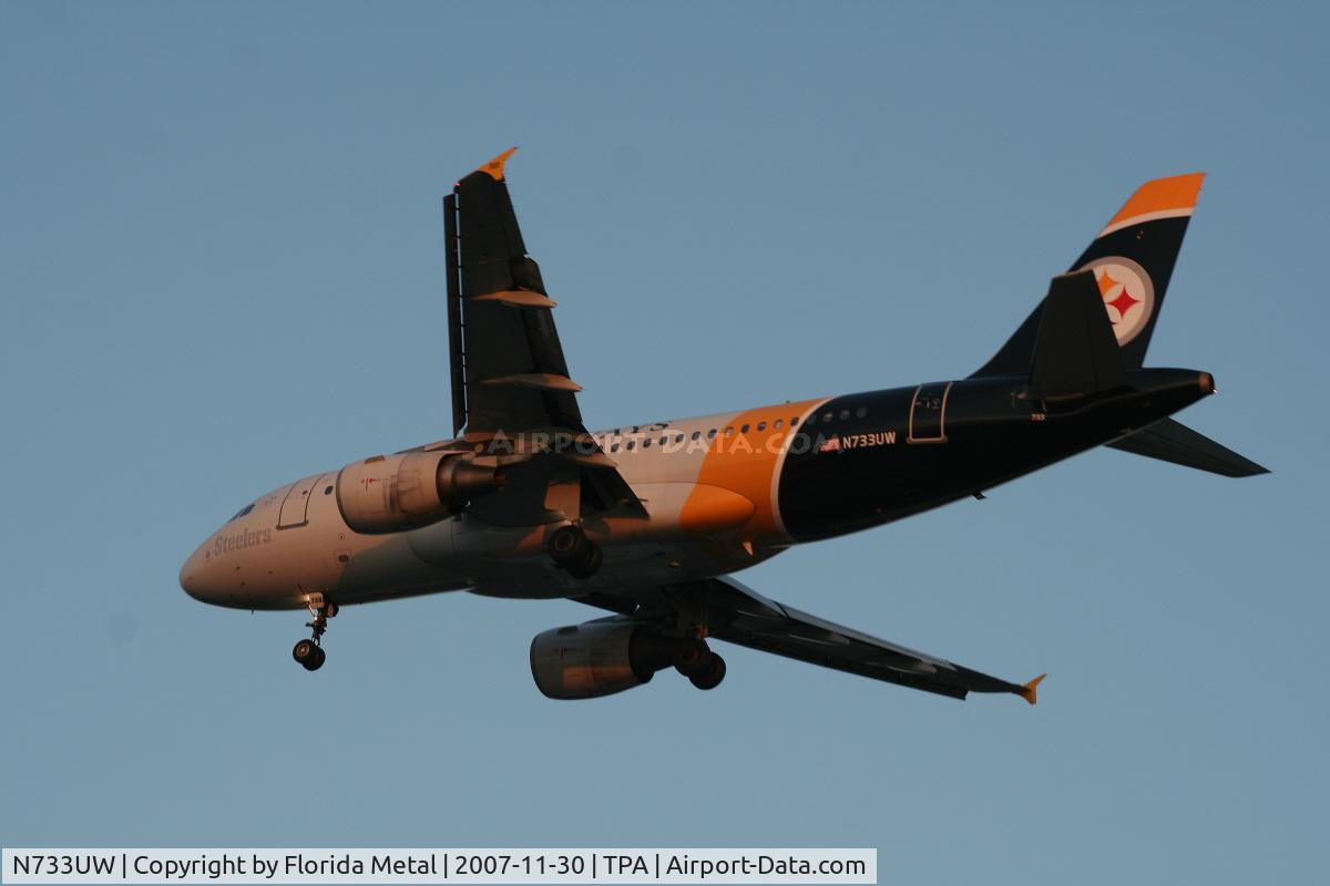 N733UW, 2000 Airbus A319-112 C/N 1205, Pittsburgh Steelers