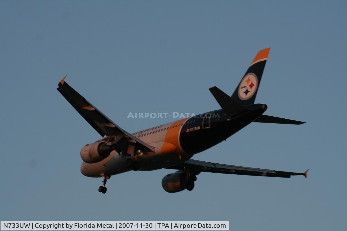 N733UW, 2000 Airbus A319-112 C/N 1205, Pittsburgh Steelers