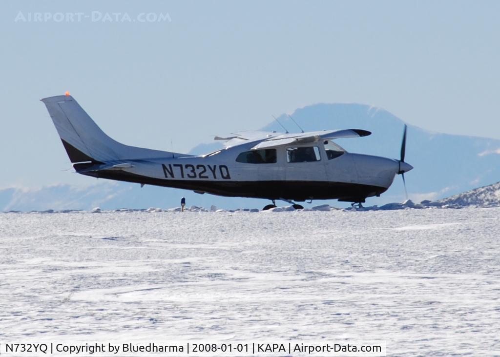N732YQ, 1977 Cessna T210M Turbo Centurion C/N 21061884, Cleared for takeoff on 17L. Pike Peak in the Distance.