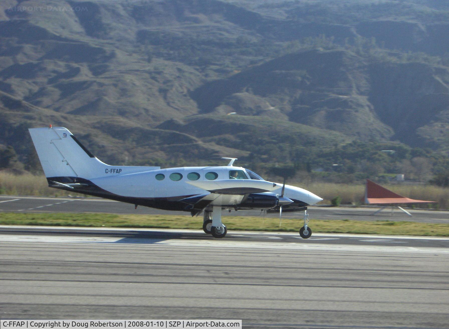 C-FFAP, 1967 Cessna 402 C/N 402-0047, 1967 Cessna 402, two Continental TSIO-520-VBs 325 Hp each, landing roll Rwy 22