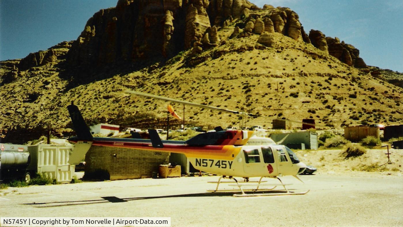 N5745Y, 1980 Bell 206L-1 LongRanger II C/N 45531, Hilltop Helipad, Havasupai Reservation, Grand Canyon.