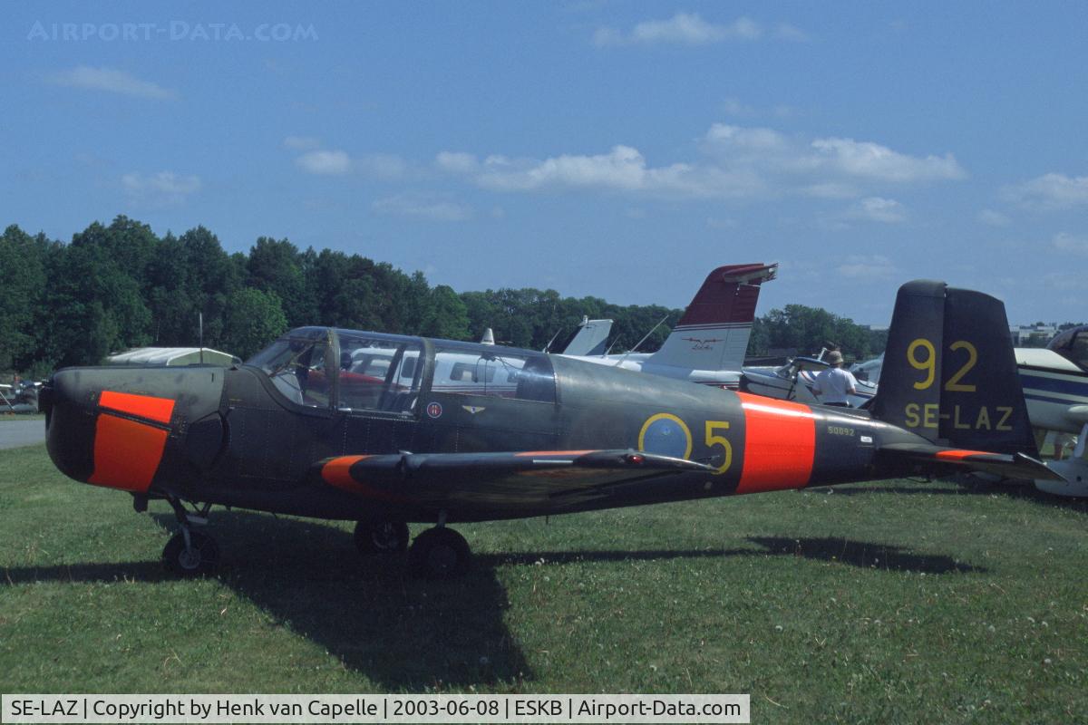 SE-LAZ, 1960 Saab 91C Safir C/N 91-407, Safir, still in Flygvapnet colors, at Barkarby, Sweden