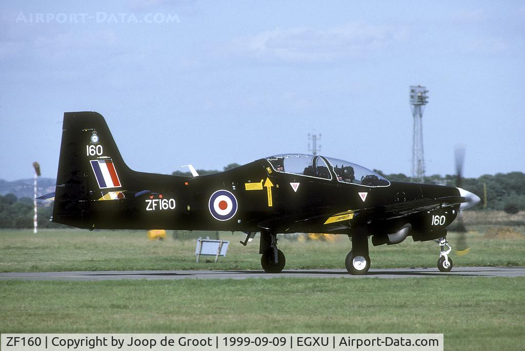 ZF160, 1988 Short S-312 Tucano T1 C/N S012/T12, the Tucano is the mainstay of the British training fleet.