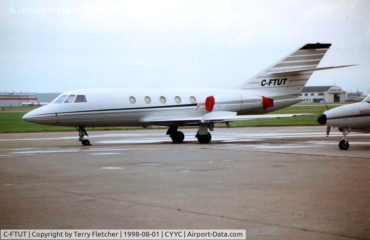 C-FTUT, 1965 Dassault Falcon 20 C/N 21, These marks were previously worn by a Falcon 20 pictured here at Calgary in 1998   - the aircraft is now registered N50446