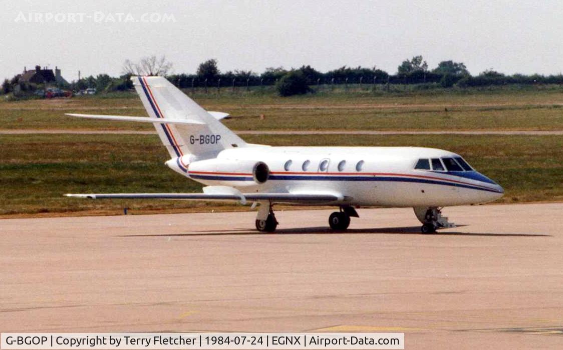 G-BGOP, 1979 Dassault Falcon 20F C/N 406, Falcon 20 at East Midlands - subsequently became N800FF