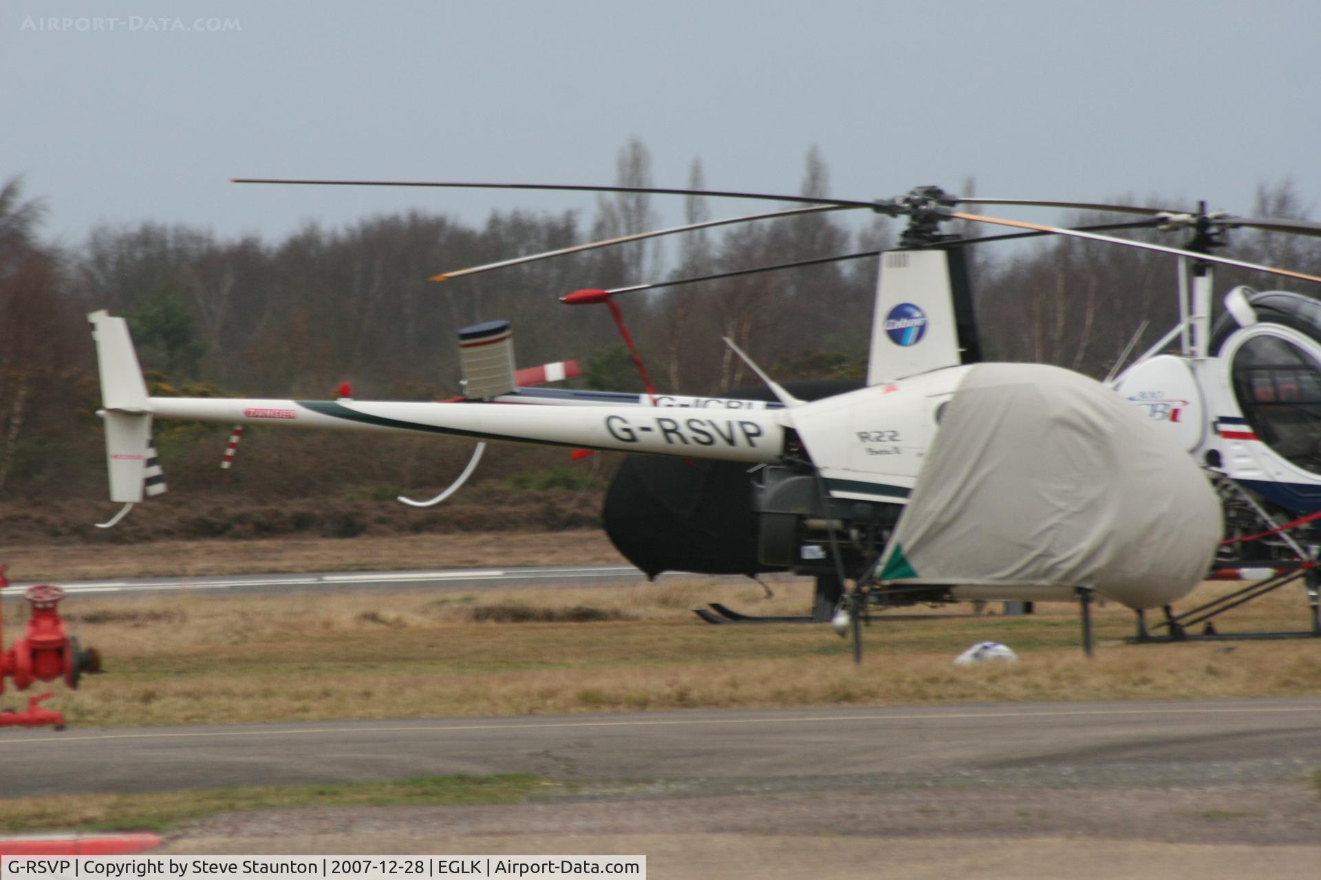G-RSVP, 1998 Robinson R22 Beta C/N 2788, Taken at Blackbushe Airport 28th December 2007