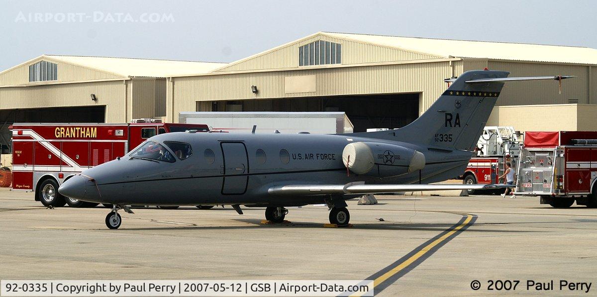 92-0335, 1992 Beechcraft T-1A jayhawk C/N TT-49, No the fire trucks were just headed off base, no need for alarm