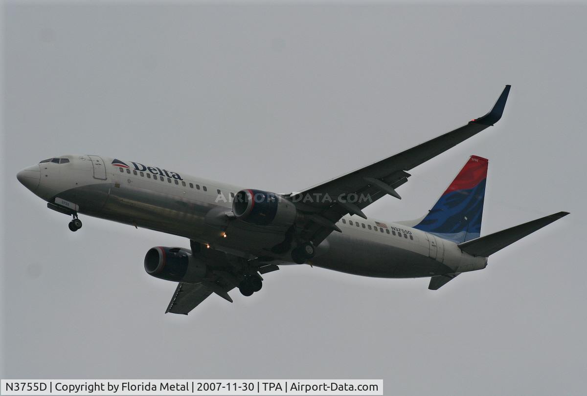 N3755D, 2001 Boeing 737-832 C/N 29627, Delta with winglets