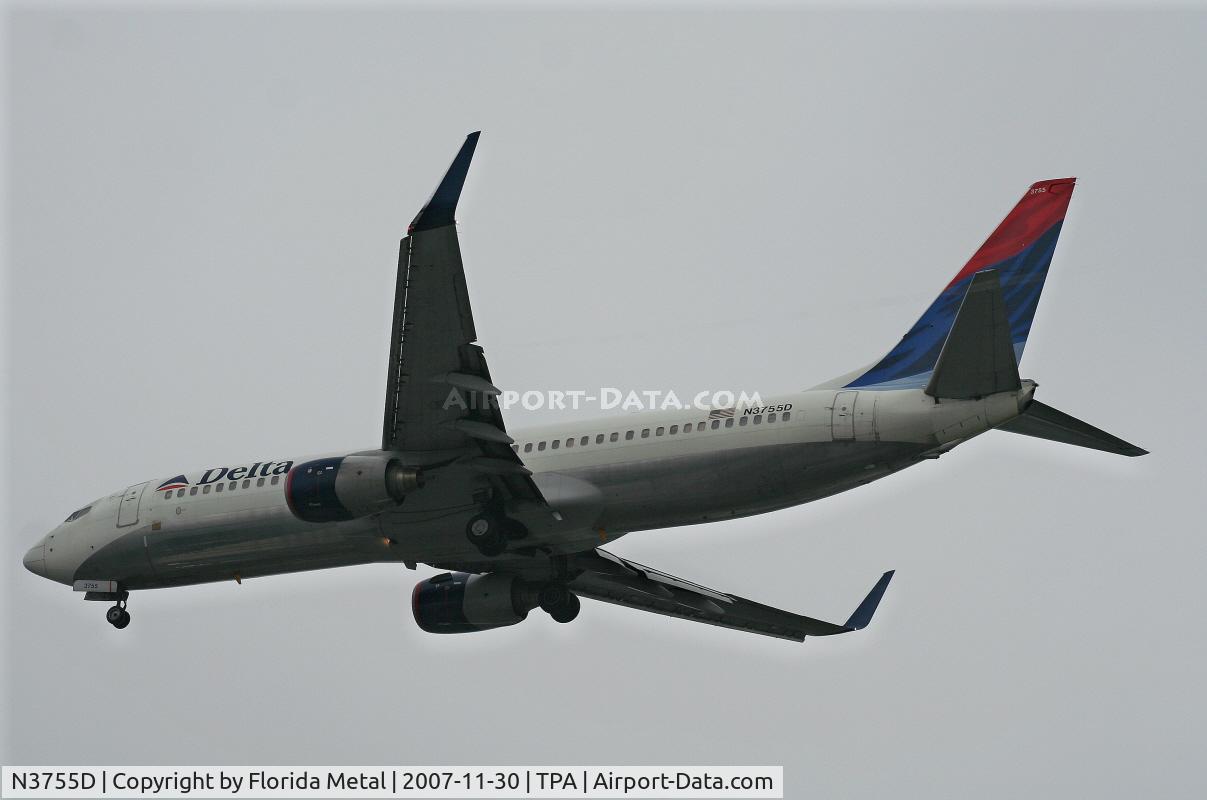 N3755D, 2001 Boeing 737-832 C/N 29627, Delta with winglets