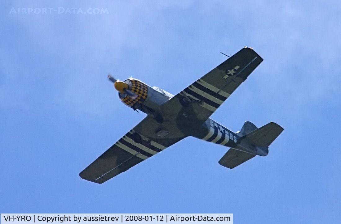 VH-YRO, Bacau Yak-52 C/N 9010412, Yak52 in US war paint. When I grow up I want to be a P51