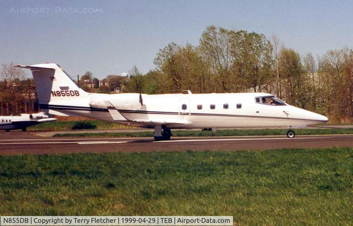 N855DB, Learjet 55 C/N 062, Learjet 55 lines up for departure from TEB in 1999