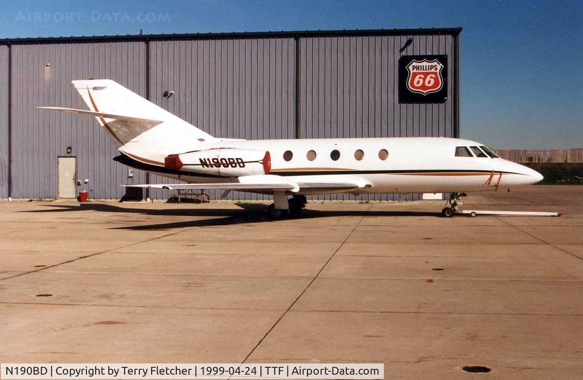 N190BD, 1965 Dassault Fan Jet Falcon (20C) C/N 8, Falcon Jet 20 at Monroe Custer in 1999 - When Grand Aire Hansas used to be based there