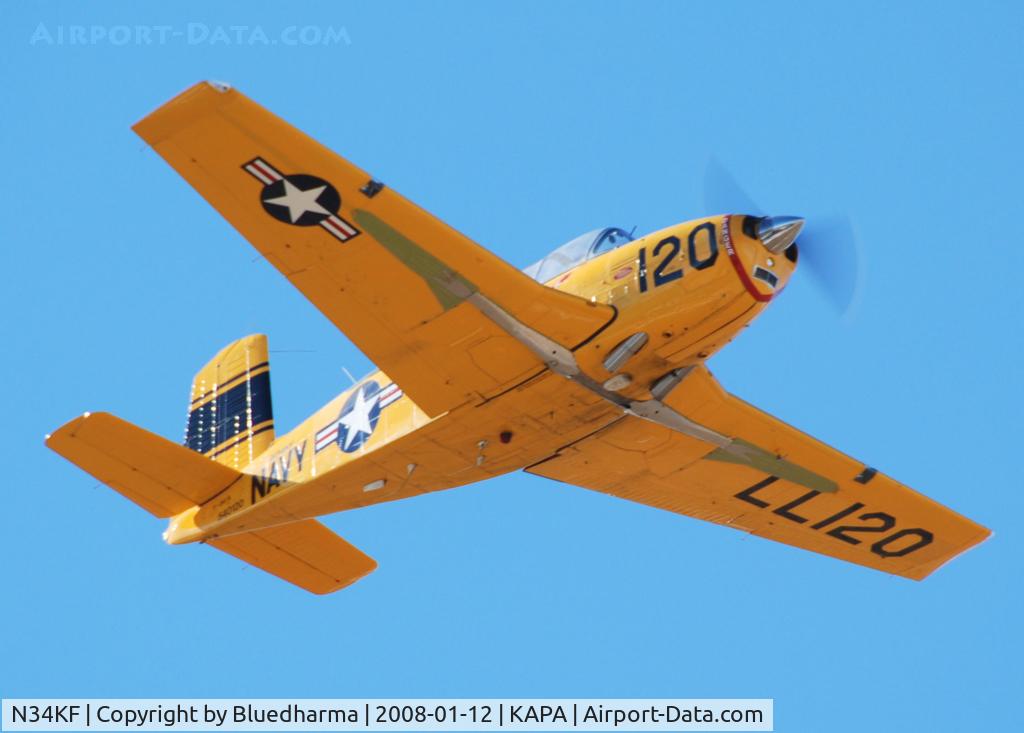 N34KF, 1953 Beech A45 C/N G-120, Takeoff heading North.