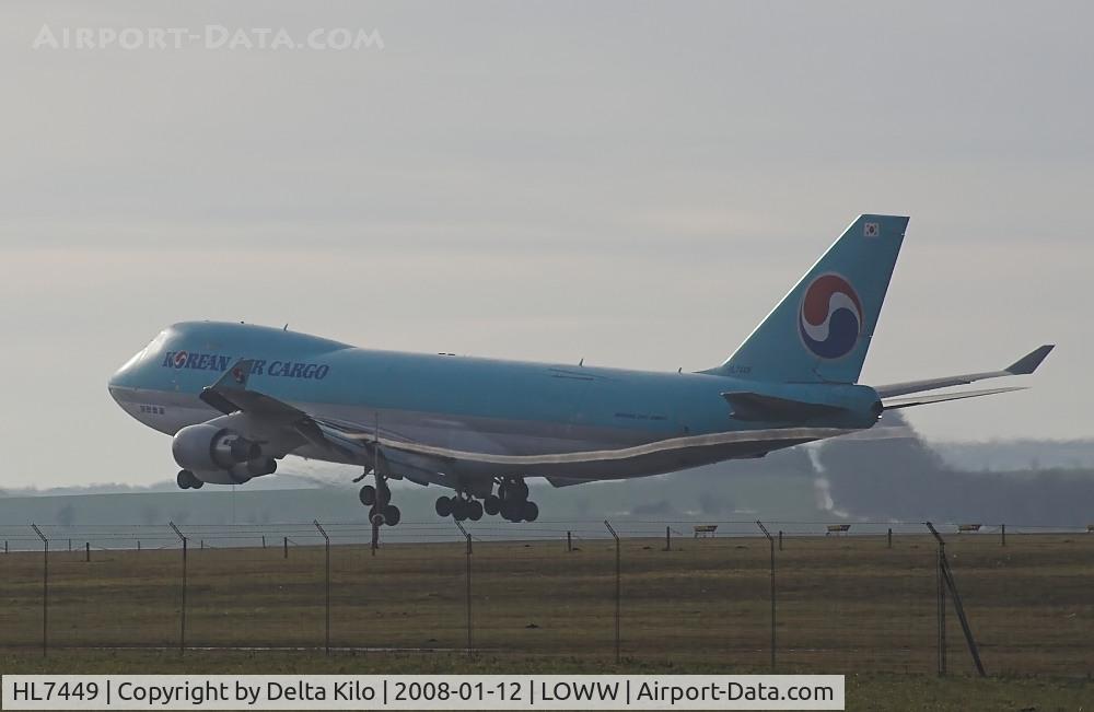 HL7449, 2000 Boeing 747-4B5F/SCD C/N 26411, Korean Cargo B 747-400 on finale RWY 16