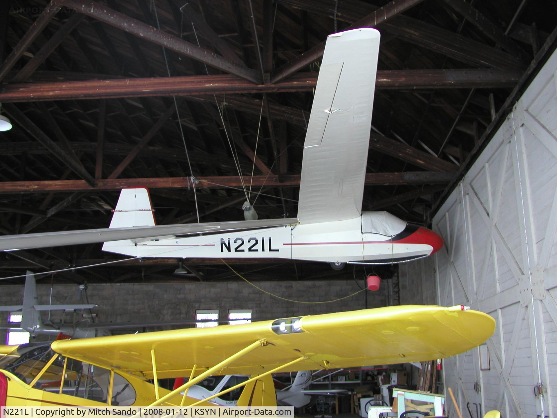N221L, Schleicher K-8B C/N 8205, Inside the main hangar at Stanton.