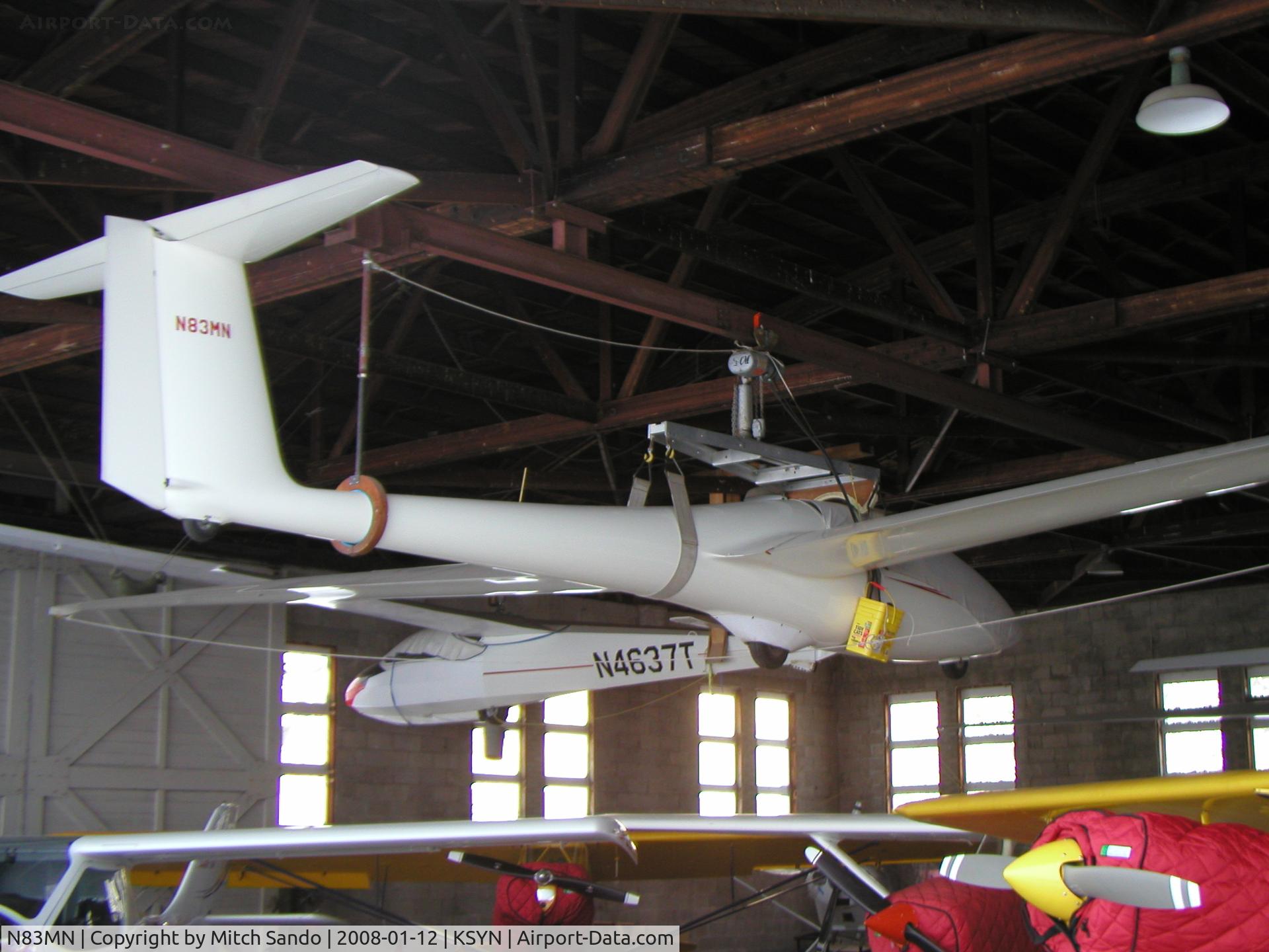 N83MN, 1983 Schleicher ASK-21 C/N 21174, Inside the main hangar at Stanton.