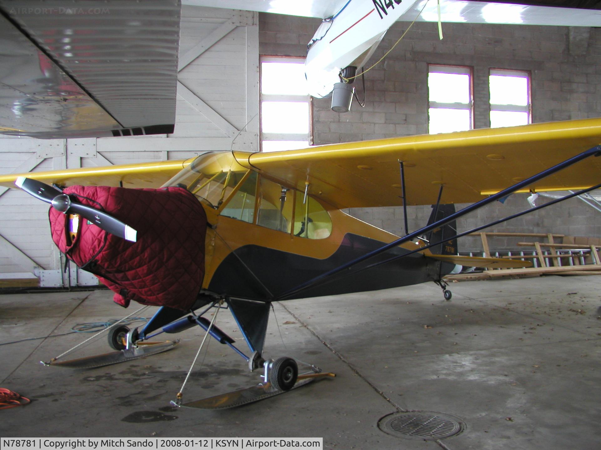 N78781, 1947 Piper PA-11 Cub Special C/N 11-1559, Parked inside the main hangar at Stanton.