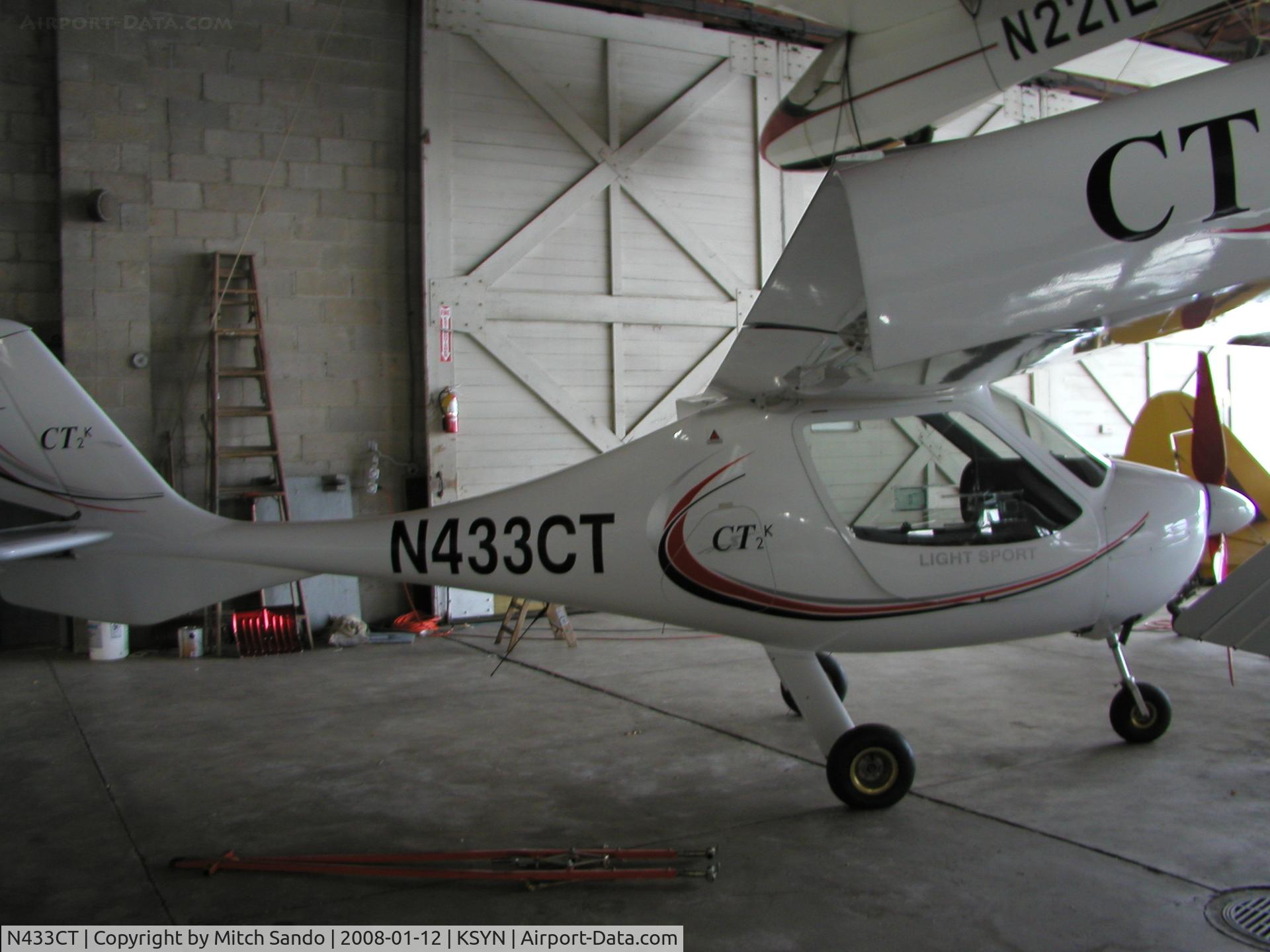 N433CT, 2003 Flight Design CT2K C/N 02.08.04.33, Parked inside the main hangar at Stanton.