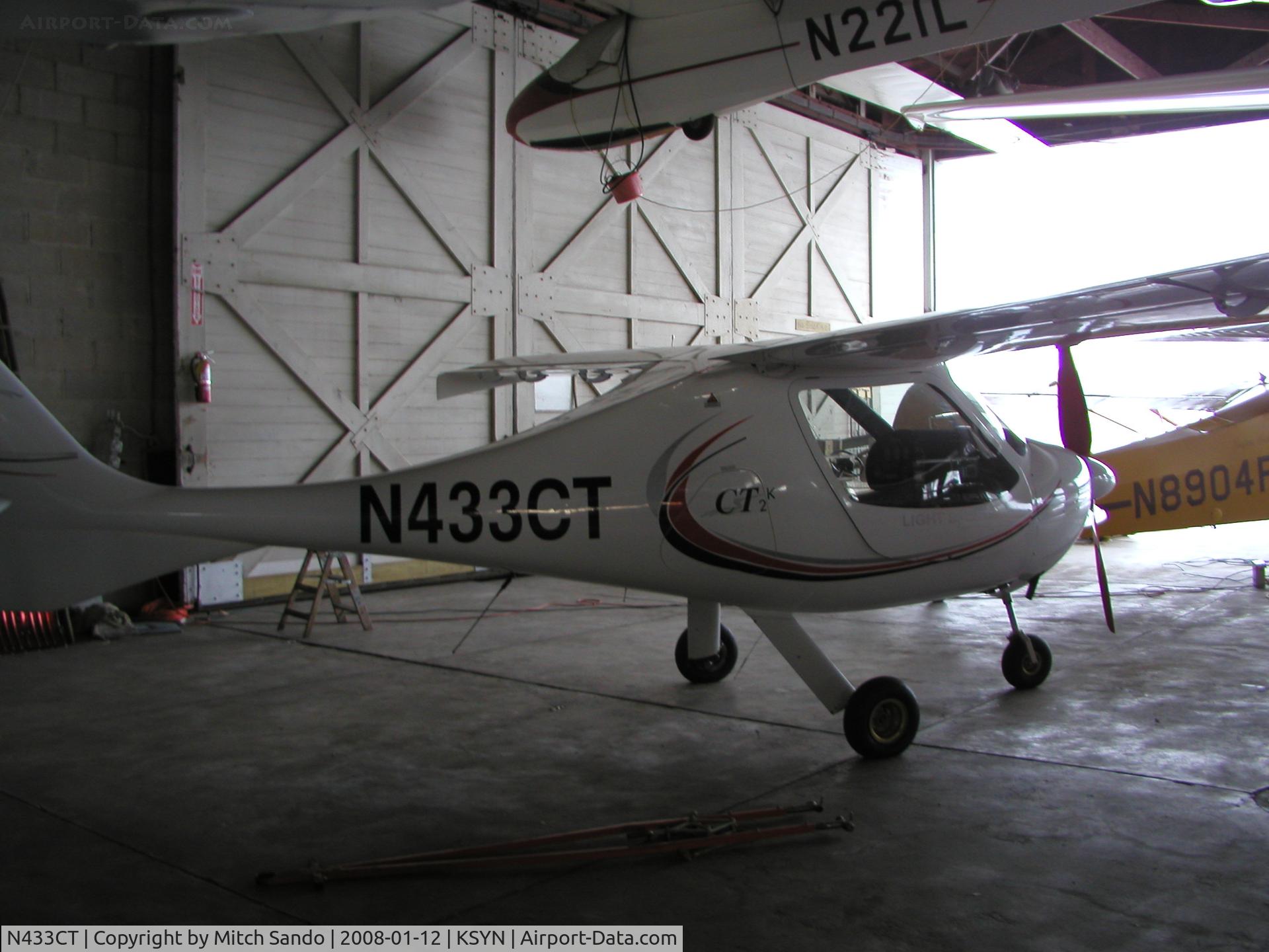 N433CT, 2003 Flight Design CT2K C/N 02.08.04.33, Parked inside the main hangar at Stanton.