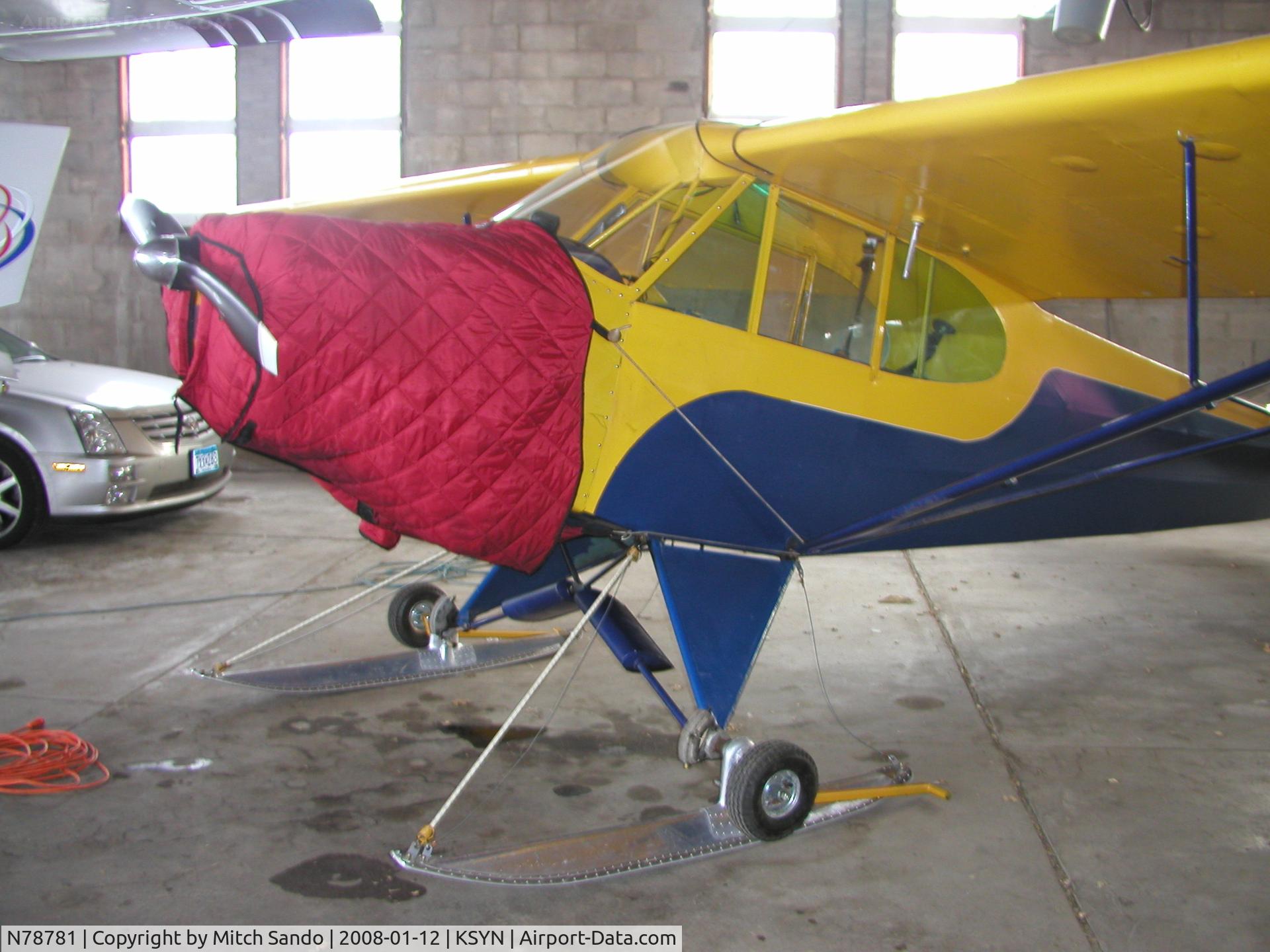 N78781, 1947 Piper PA-11 Cub Special C/N 11-1559, Parked inside the main hangar at Stanton.