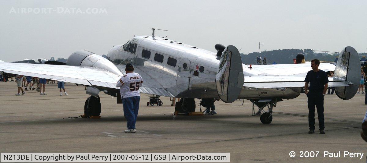 N213DE, 1942 Beech C-45H Expeditor C/N AF-392, Beautiful lady at Seymour Johnson's Airshow